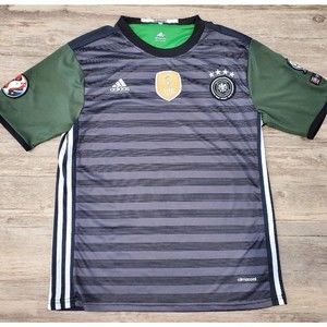 Adidas Germany FIFA World Cup 2014 Jersey Champions Women's XL Gray Stripe